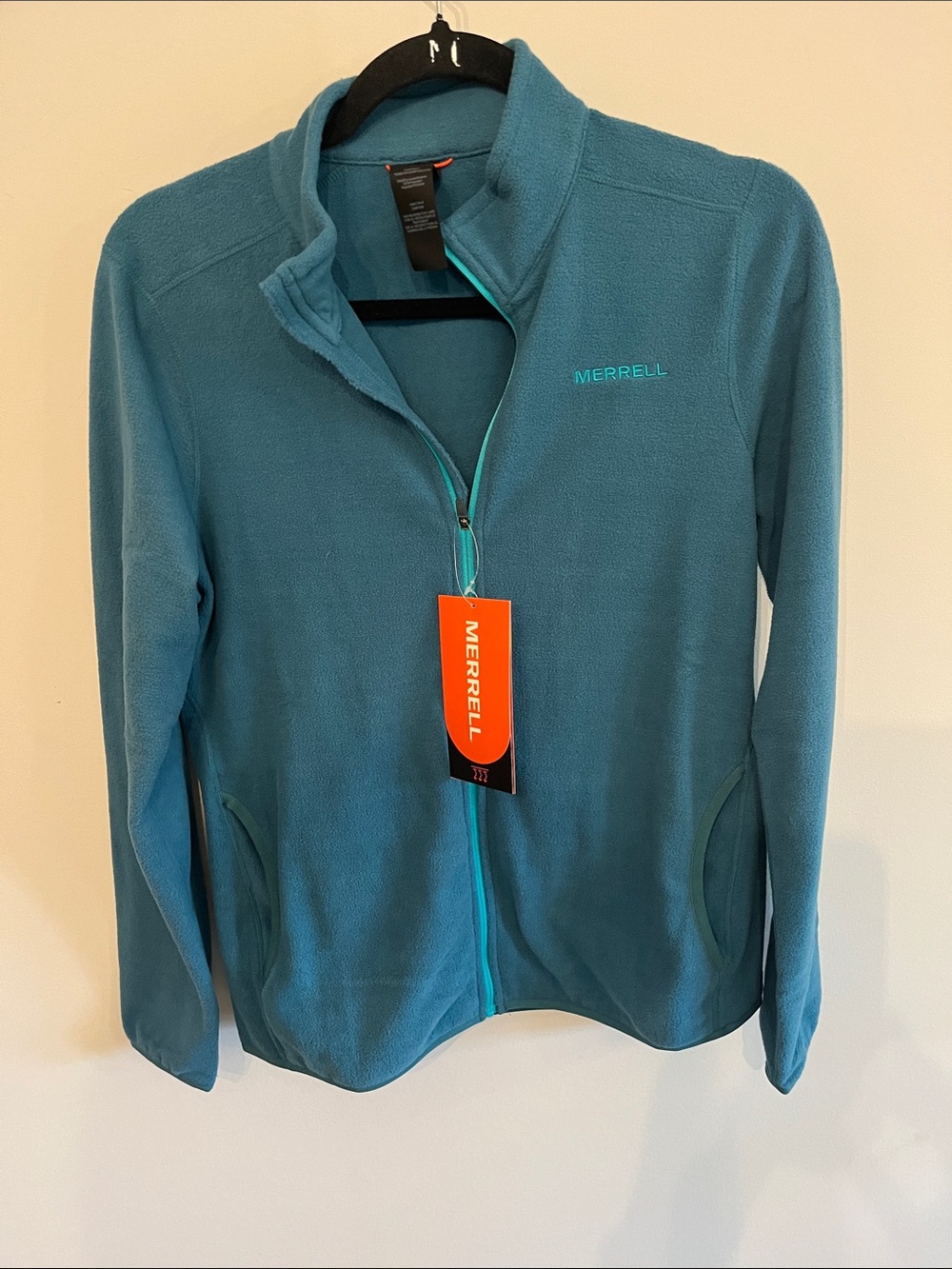 Merrell Teal Full-Zip Fleece Jacket with Turquoise Zipper Trim